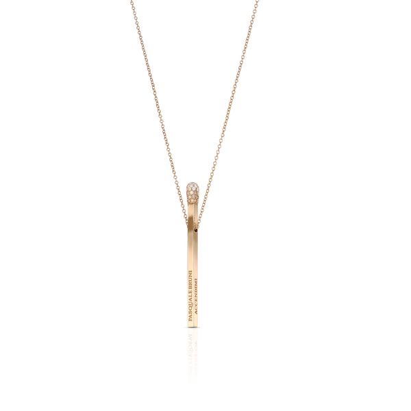 Necklace in 1k Rose Gold with White and Champagne diamonds.