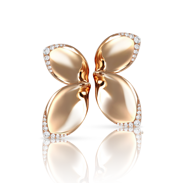 Earrings in 18k Rose Gold with White Diamonds.