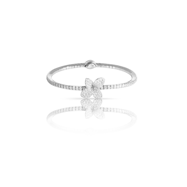 XL Flower Bracelet in 18k White Gold with Diamonds.