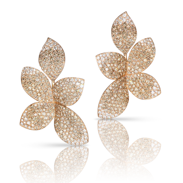 Earrings in 18k Rose Gold with Diamonds.