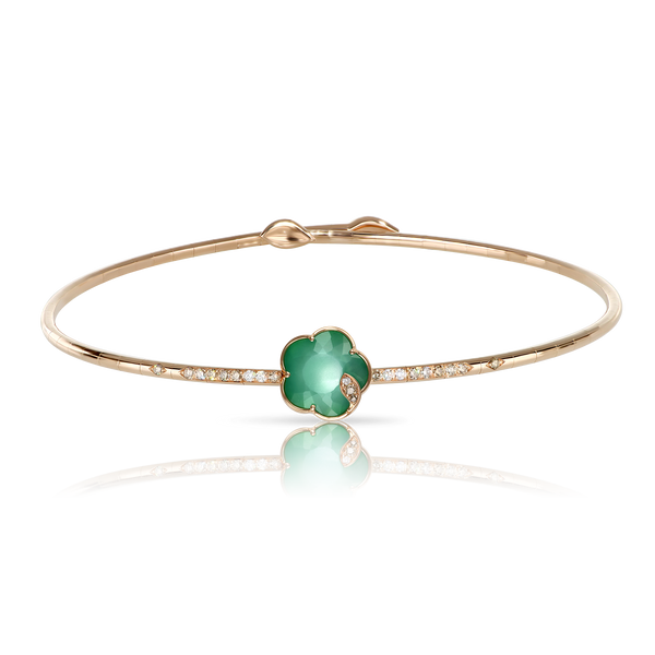 Choker in 18k Rose Gold with Lunar Garden gem and Diamonds.