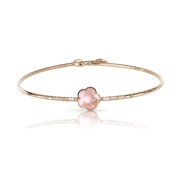 Choker in 18k Rose Gold with Lunar Rose gem and Diamonds.