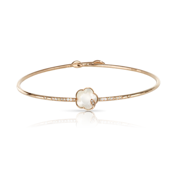 Choker in 18k Rose Gold with Pearl of the Moon gem and Diamonds.
