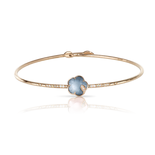 Choker in 18k Rose Gold with Lunar Night Blue gem and Diamonds.