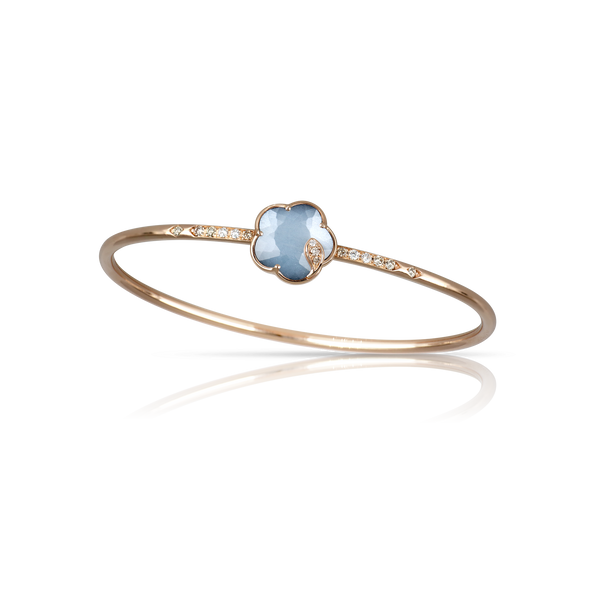 Bracelet in 18k Rose Gold with Lunar Night Blue gem and Diamonds.