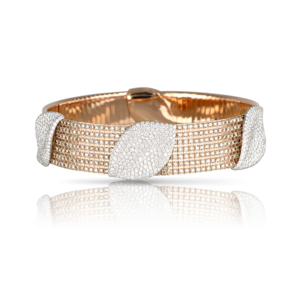 Choker in 18k Rose and White Gold with White and Champagne Diamonds.