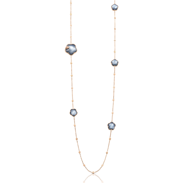 Sautoir in 18k Rose Gold with Lunar Night Blue Gem and Diamonds.