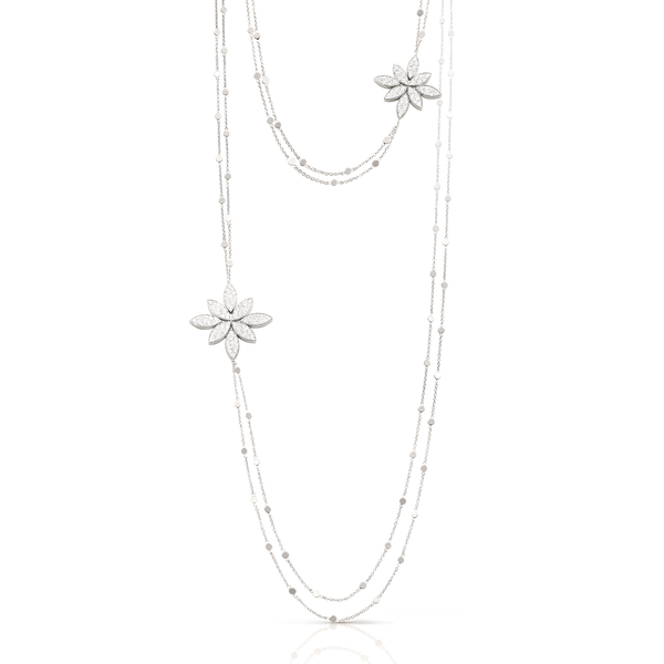 Sautoir in 18k White Gold with White Diamonds.