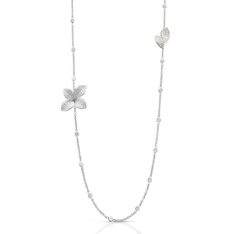 Giardini Segreti Necklace in 18k White Gold with White Diamonds.