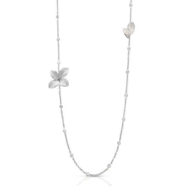 Giardini Segreti Necklace in 18k White Gold with White Diamonds.