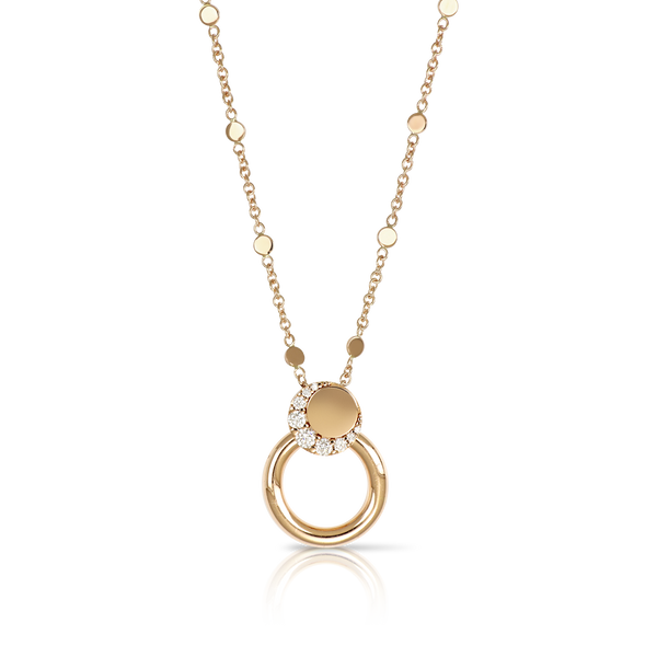 Necklace in 18k Rose Gold with Diamonds.