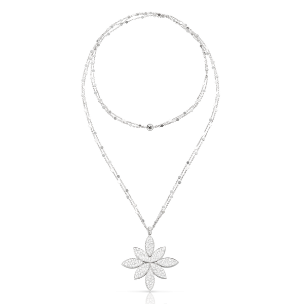 Necklace in 18k White Gold with White Diamonds.