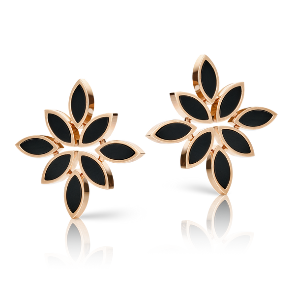 Earrings in 18k Rose Gold with Onyx.