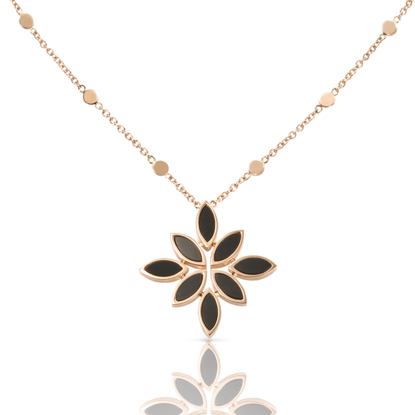 Necklace in 18k Rose Gold with Onyx.