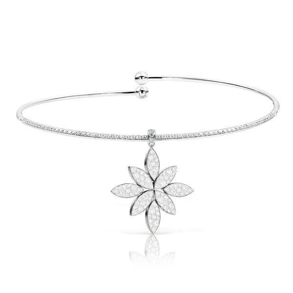 Choker in 18k White Gold with White Diamonds.