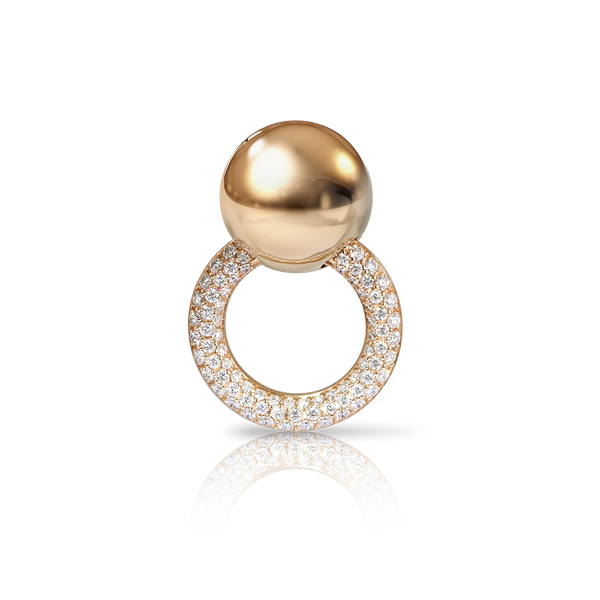 Mono Earring in 18k Rose Gold with Diamonds.