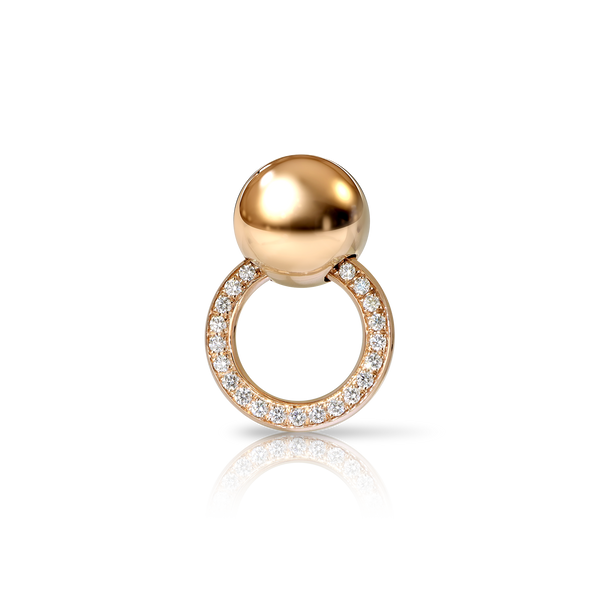 Small Mono Earring in 18k Rose Gold with Diamonds.