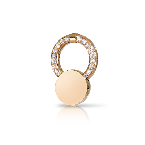 Small Mono Earring in 18k Rose Gold with Diamonds.