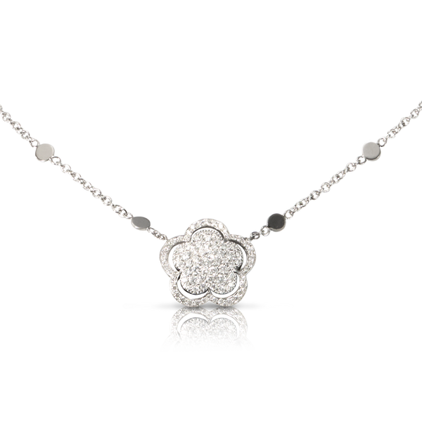 Necklace in 18k White Gold with Onyx and White Diamonds.