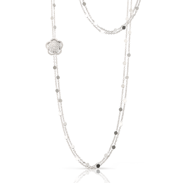 Sautoir in 18k White Gold with White Diamonds.