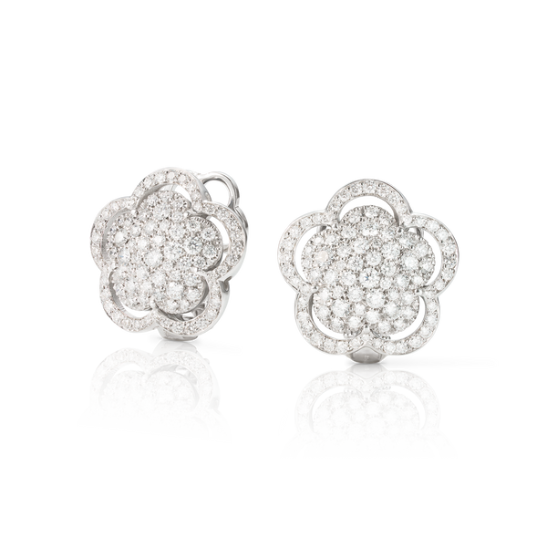 Earrings in 18k White Gold with Onyx and White Diamonds.