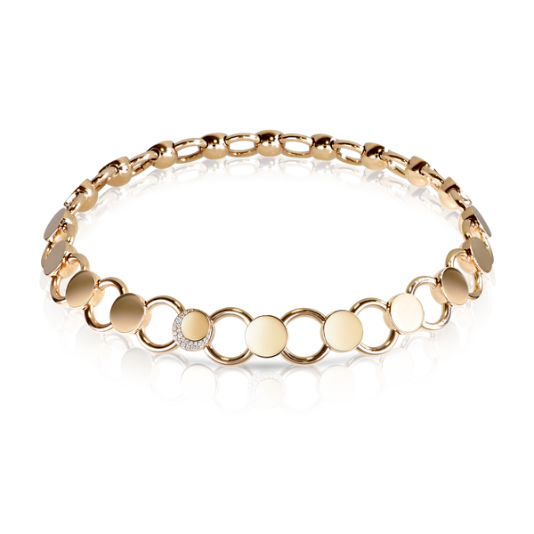 Medium link chain Collier in 18k Rose Gold with Diamonds.