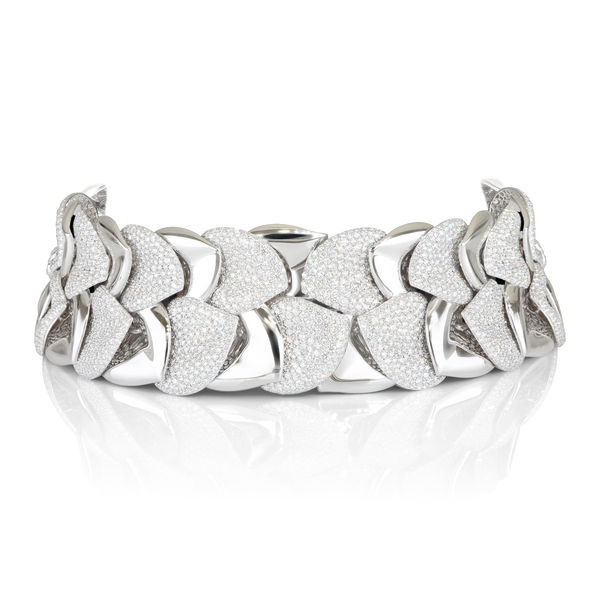 Choker combination in 18k White Gold with White Diamonds.