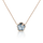 Necklace in 18k Rose Gold with Lunar Night  Blue Gem made of Onyx and
White Moonstone with Diamond