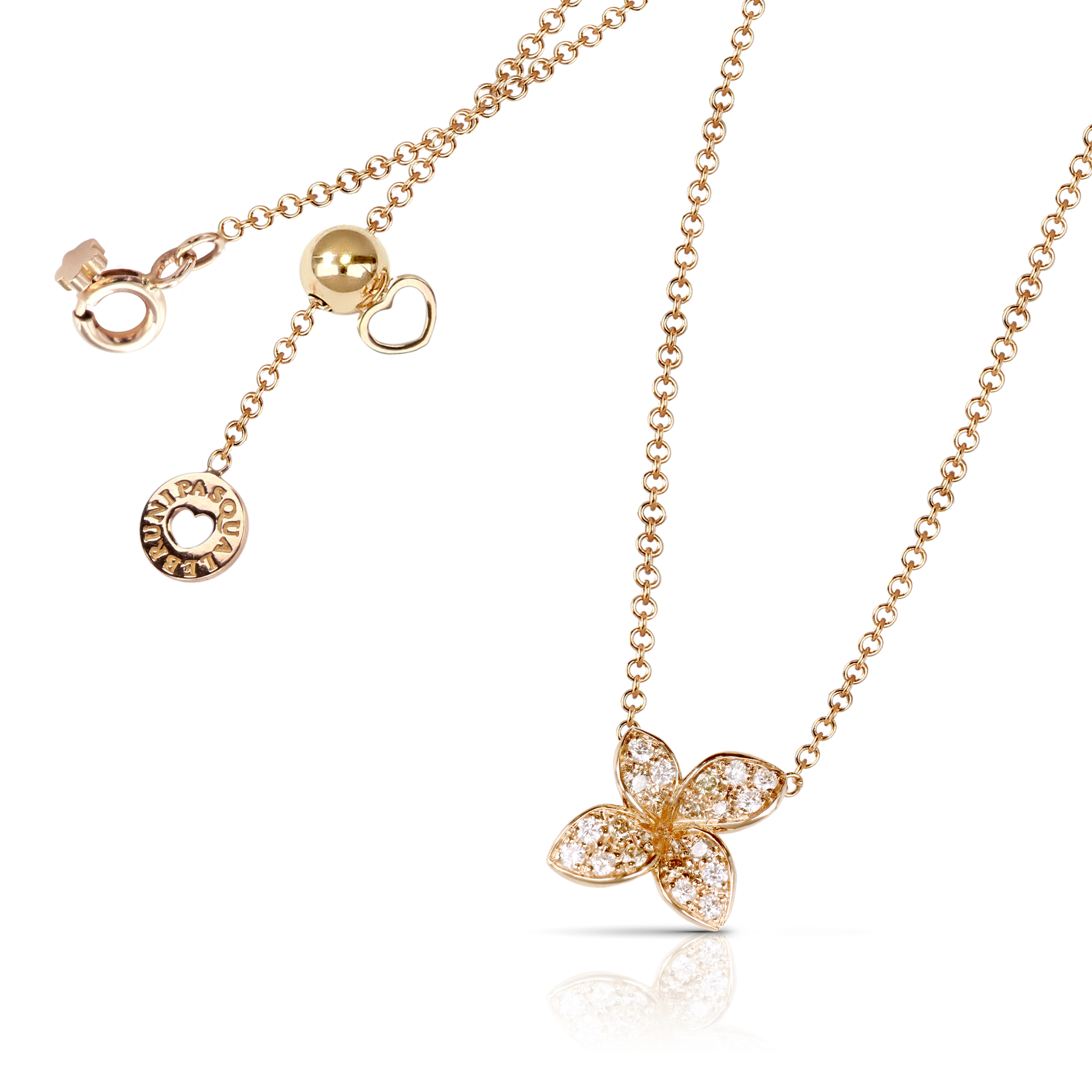 Necklace in 18k Rose Gold with Diamonds.