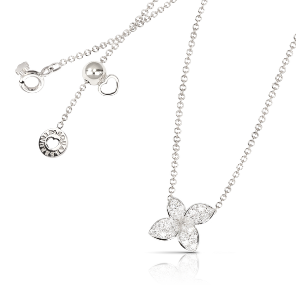 Necklace in 18k White Gold with White Diamonds.