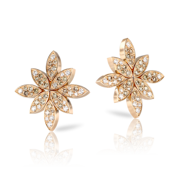 Earrings in 18k Rose Gold with Diamonds.