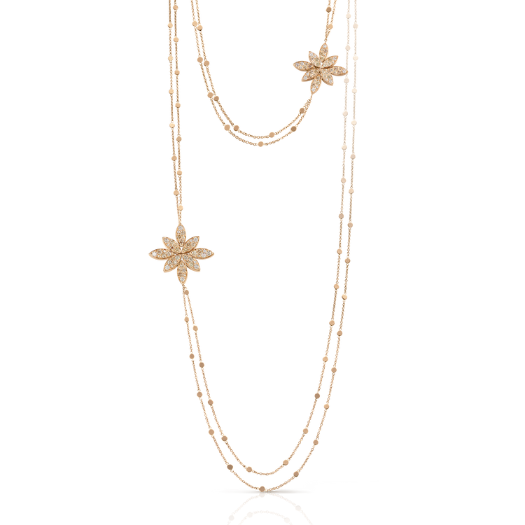 Sautoir in 18k Rose Gold with Diamonds.