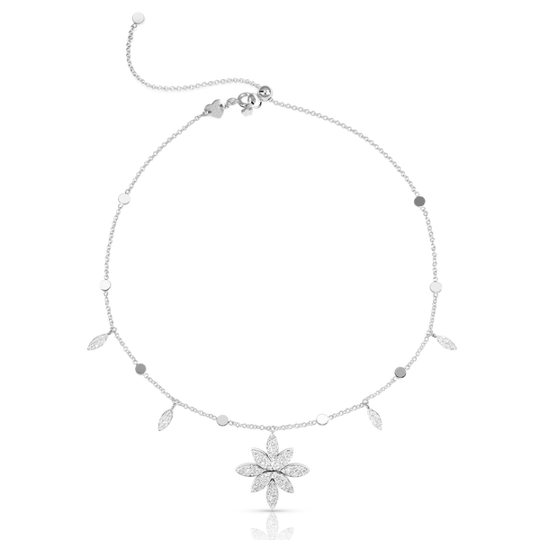 Necklace in 18k White Gold with White Diamonds.