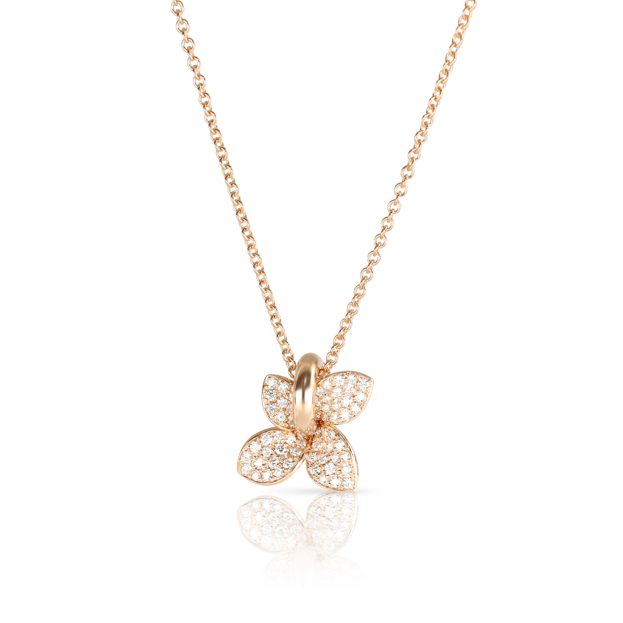 Necklace in 18k Rose Gold with Diamonds.