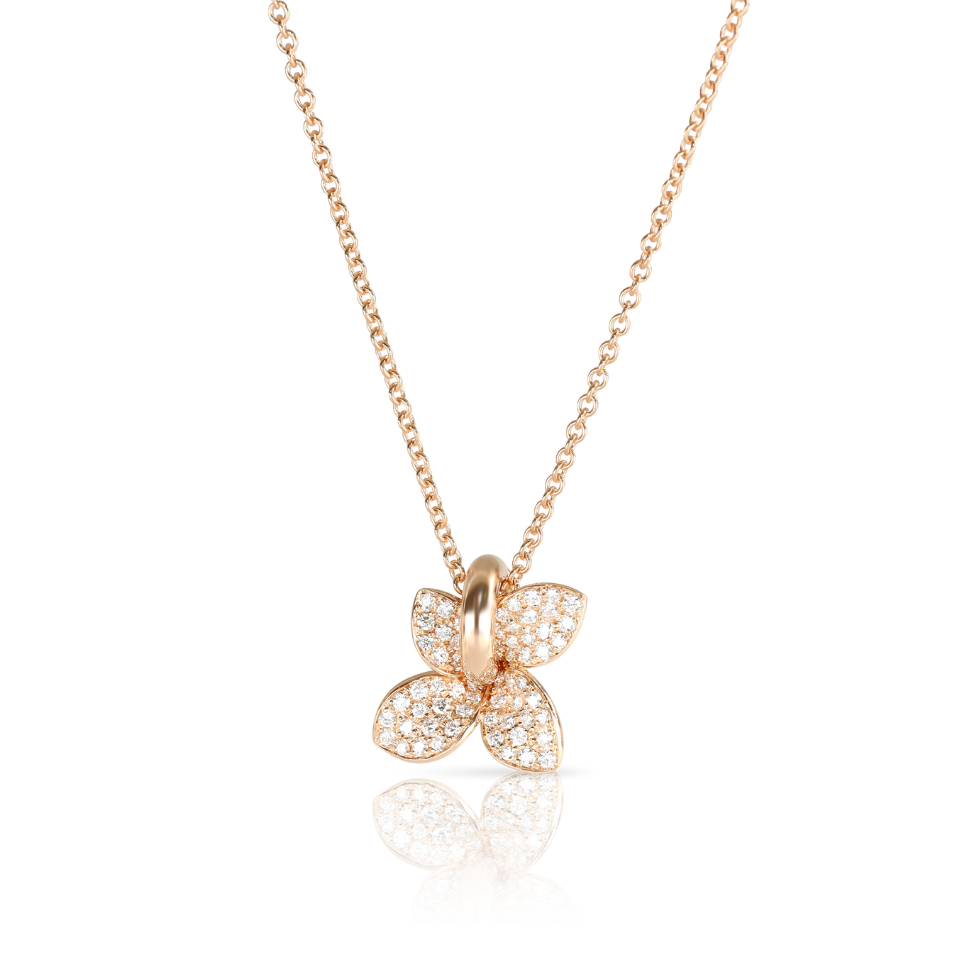 Necklace in 18k Rose Gold with Diamonds.