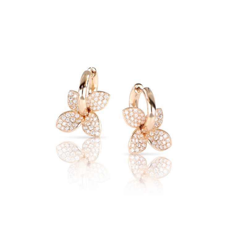 Earrings in 18k Rose Gold with Diamonds.