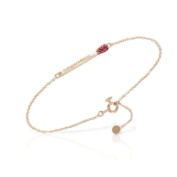 Bracelet in 18k rose gold with rubies