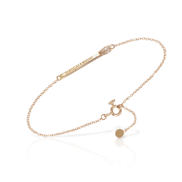 Bracelet in 18k Rose gold with white and champagne diamonds