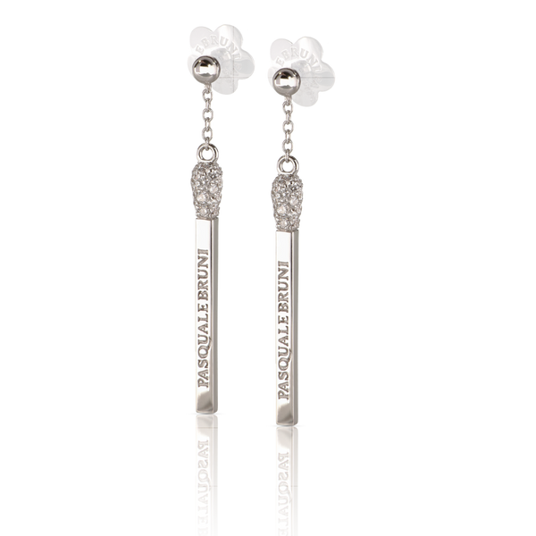 Earrings in 18k White gold with white diamonds