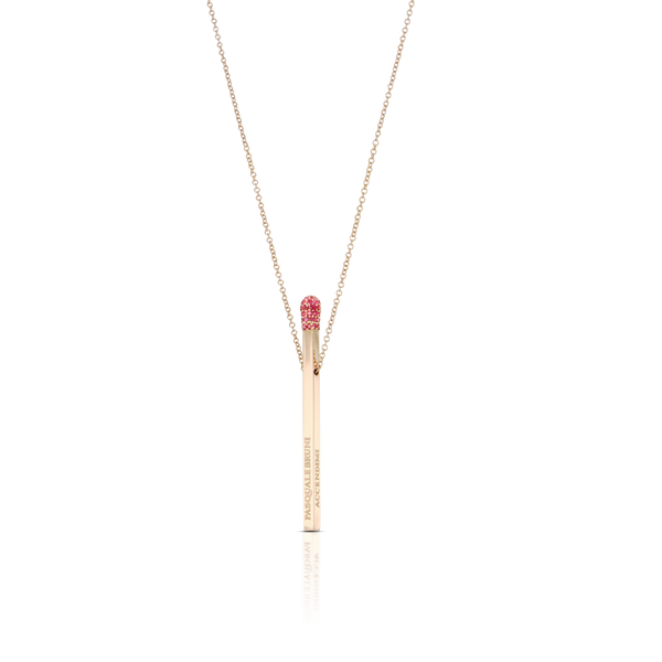 Necklace in 18k Rose gold with Rubies