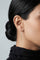 Model wearing a black shirt and Earrings in 18k White gold with white and champagne diamonds