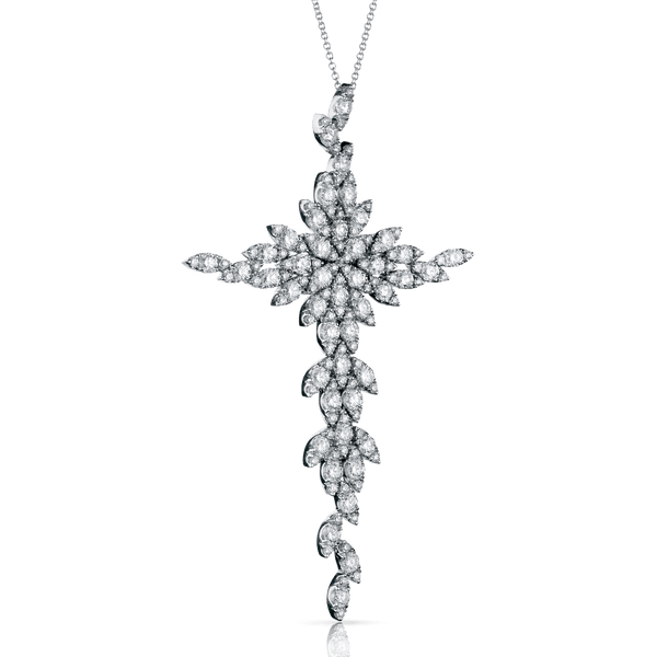 Necklace in 18k White Gold with White Diamonds.