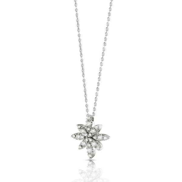 Necklace in 18k White Gold with White Diamonds.
