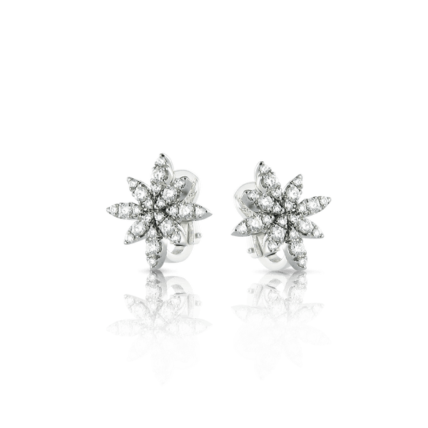 Earrings in 18k White Gold with White Diamonds.