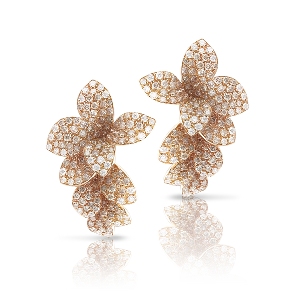 Earrings in 18k Rose Gold with Diamonds.