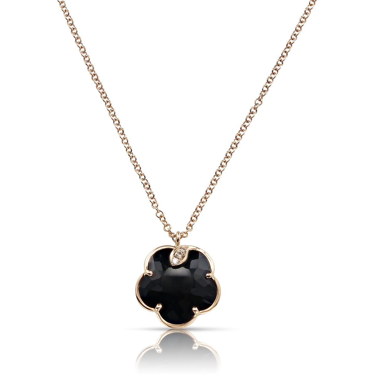 Petit Joli Necklace: 18k Rose Gold, Onyx & Diamonds | Pasquale Bruni ...