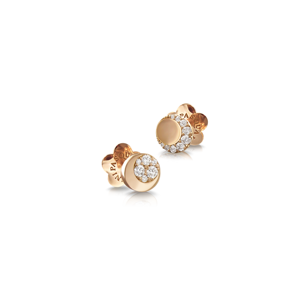 Stud earrings in 18k Rose Gold with Diamonds.