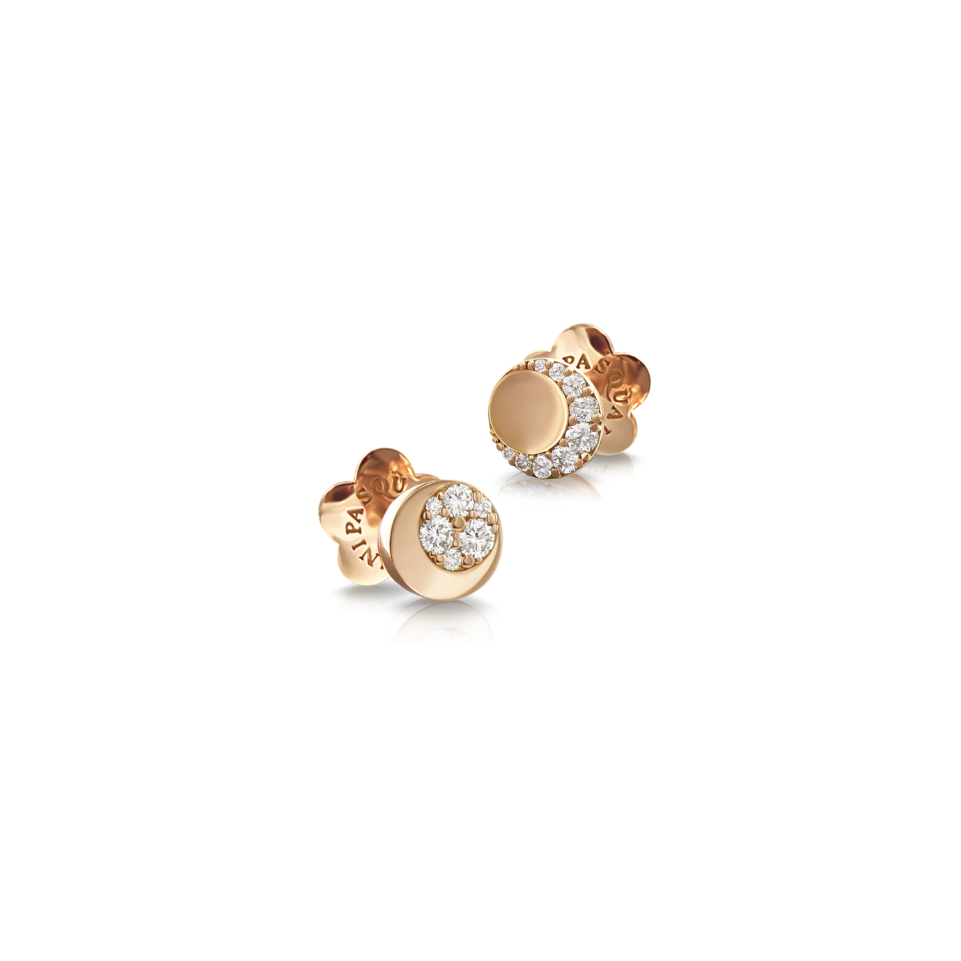 Stud earrings in 18k Rose Gold with Diamonds.