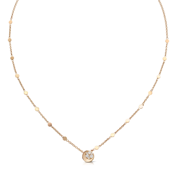 Necklace in 18k Rose Gold with Diamonds.