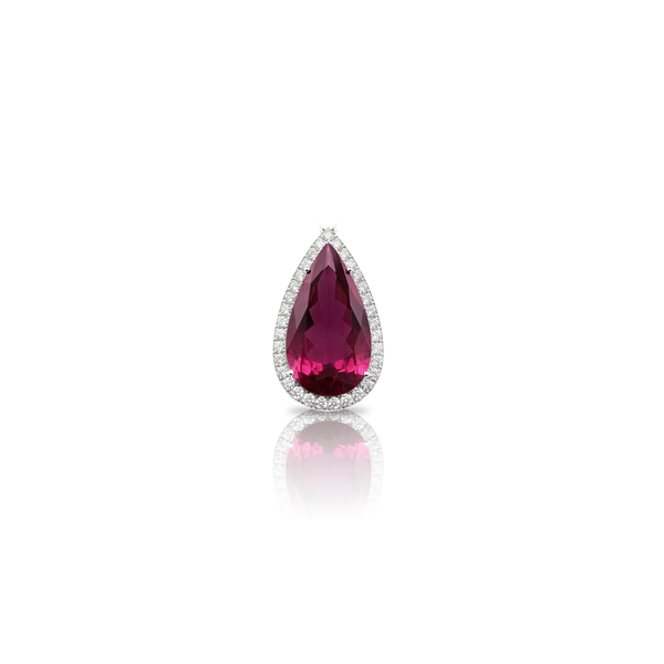 Oval rubellite and diamonds.